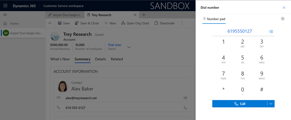 Dialer from Omnichannel App