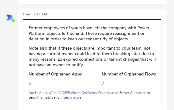 CoE - Notification Orphaned Objects (Parent)